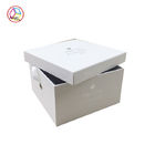 Two Piece Chocolate Cake Gift Box For Holiday Party White Color